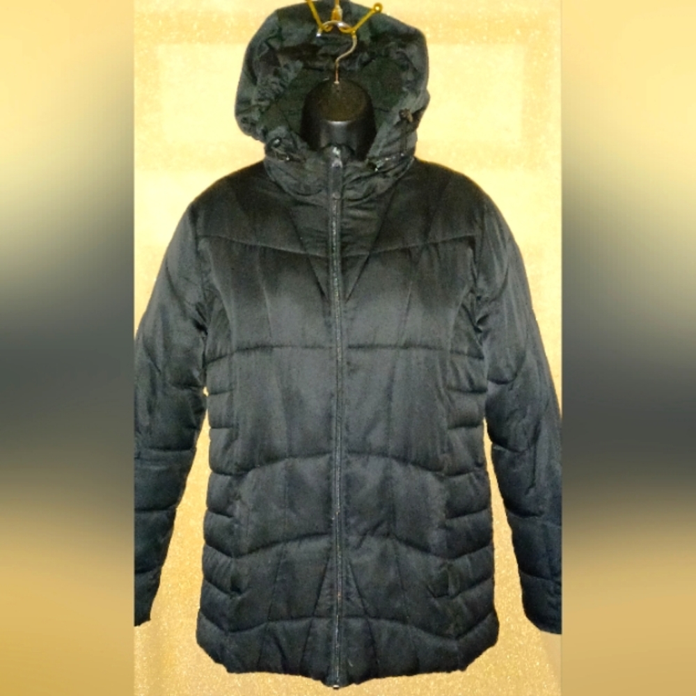 Nice almost new black jacket nice and comfortable lightweight with hood